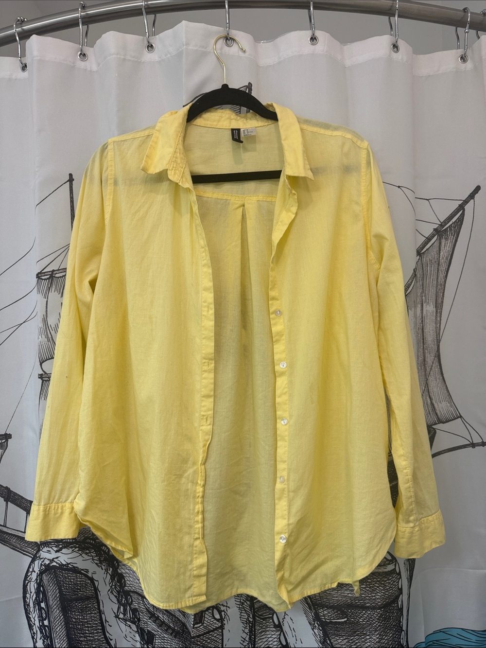 Divided Yellow Button-Down Shirt